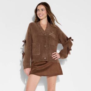 Sanrio - Women's Hello Kitty & Friends Graphic Cardigan - B Brown